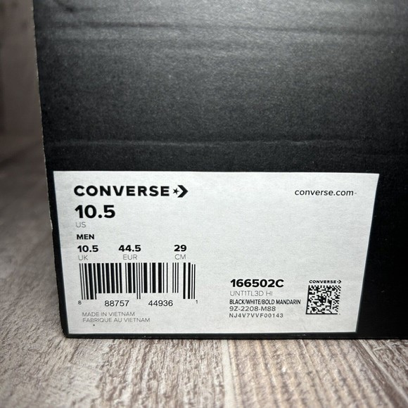 Converse Men's UNT1TL3D High Top " Not A Chuck " Black White Size 10.5 166502C - Picture 14 of 14